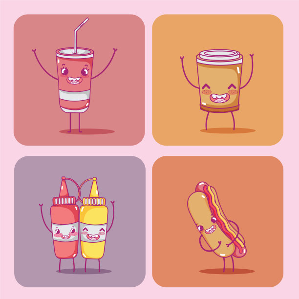 可爱的快餐收藏图片下载