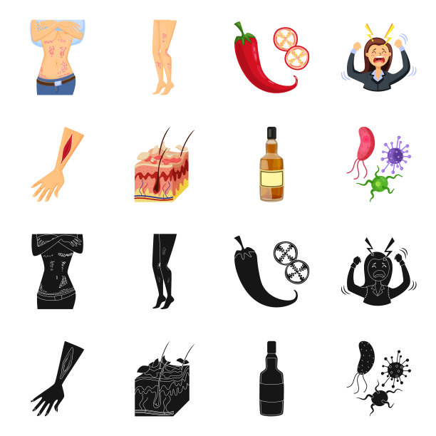 医疗和疼痛图标集图片下载