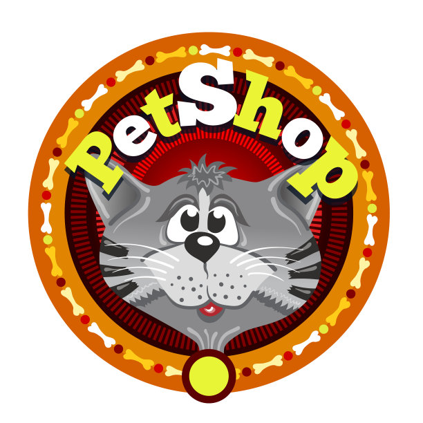 猫在标志前面图片下载