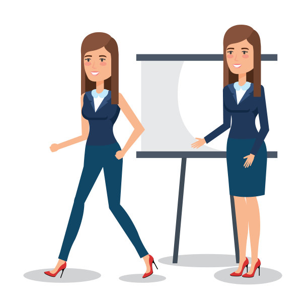 优雅的商务女性在不同的姿势图片下载