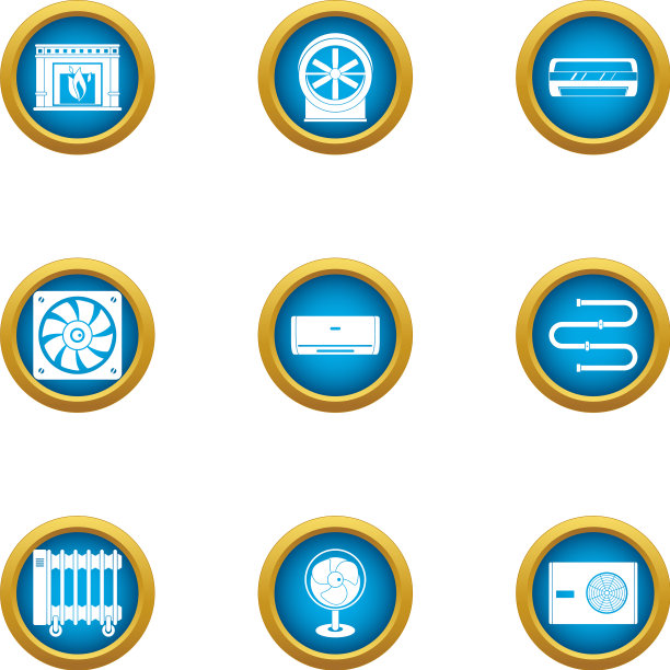 冷淡的图标设置平面风格图片下载