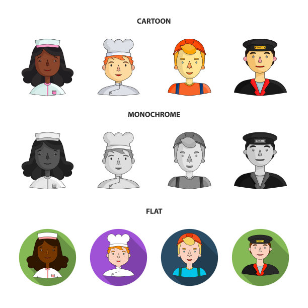 护士，厨师，建筑工人，出租车司机图片下载