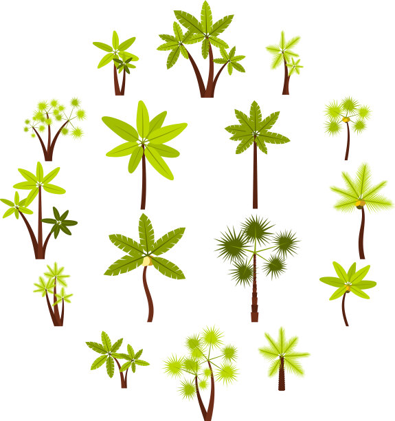 树图标设置平面风格图片下载