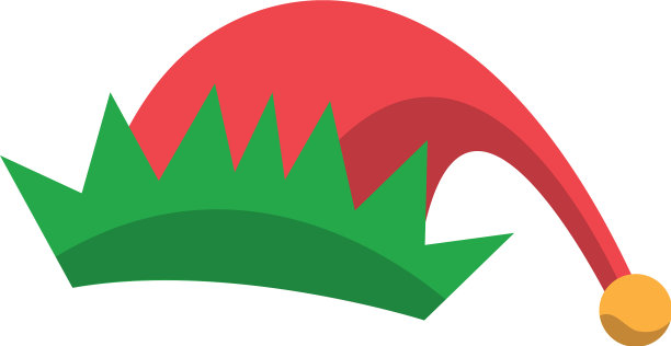 红色和绿色帽子的精灵圣诞图标图片下载