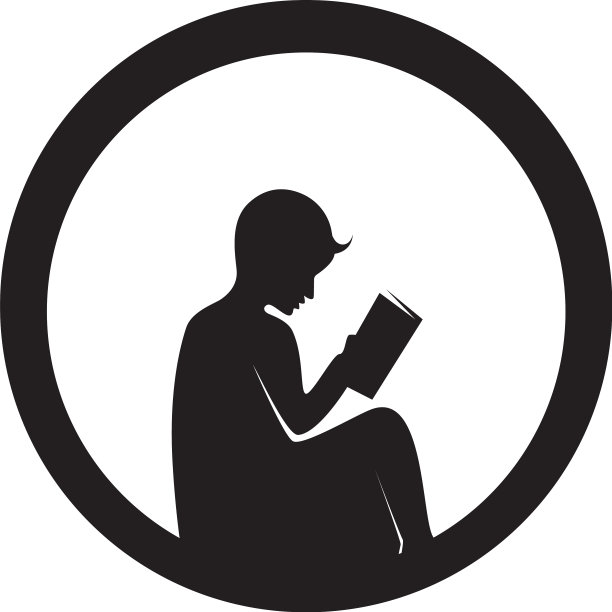 阅读书籍的标志和符号剪影黑色图片下载