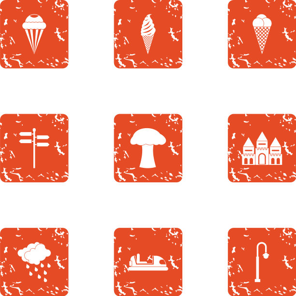 奶油图标设置垃圾摇滚风格图片下载