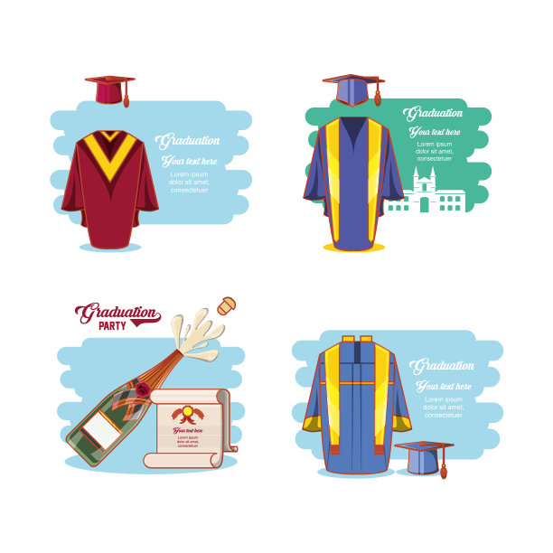 庆祝毕业卡片集图标图片下载