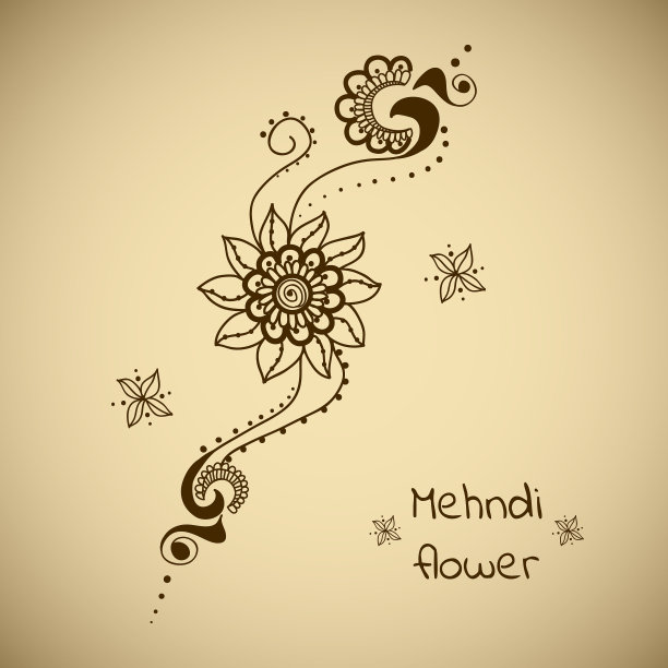 印度风格的花卉装饰图片下载