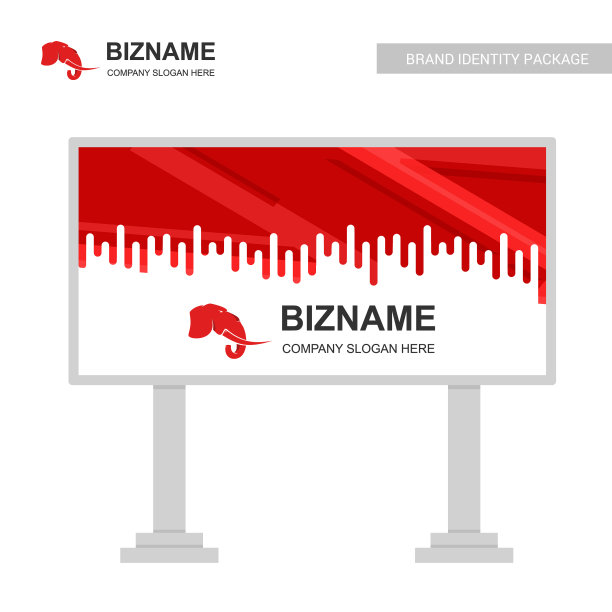 公司广告牌设计与大象标志图片下载