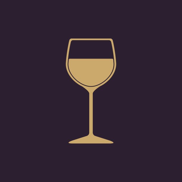 酒杯的图标，高脚杯的标志，扁平图片下载
