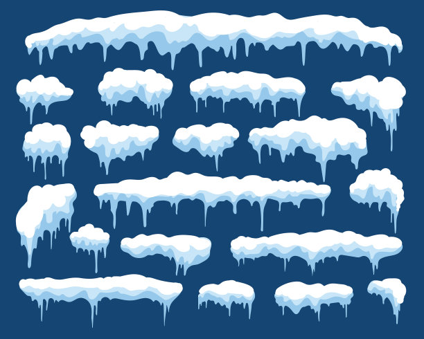 冬季雪景冰柱套装图片下载