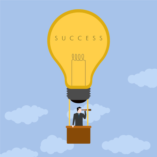 乘热气球的商人生意兴隆图片下载