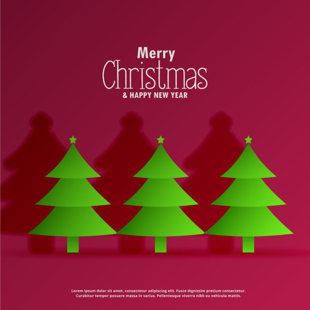 带阴影的绿色圣诞树设计图片下载