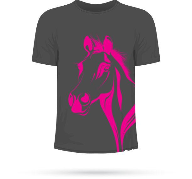 灰色和粉红色的马t恤图片下载