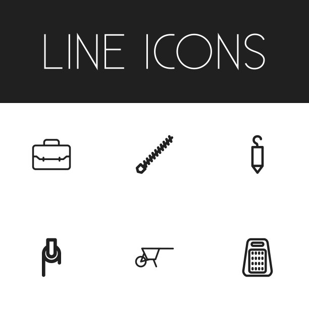 一组6可编辑的工具图标包括符号图片下载