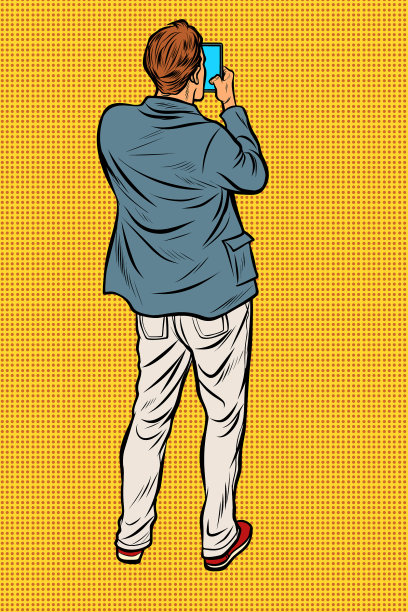 智能手机后背的男人图片下载