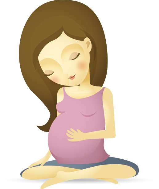 孕妇坐着平静的卡通图片下载