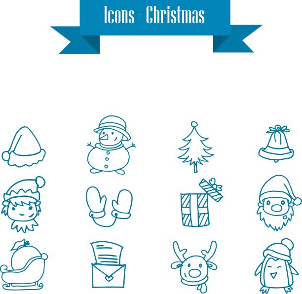 蓝色象征着节日和圣诞节图片下载