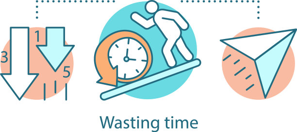 浪费时间概念图标图片下载