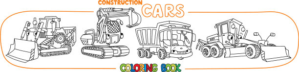 工程机械运输着色书图片下载