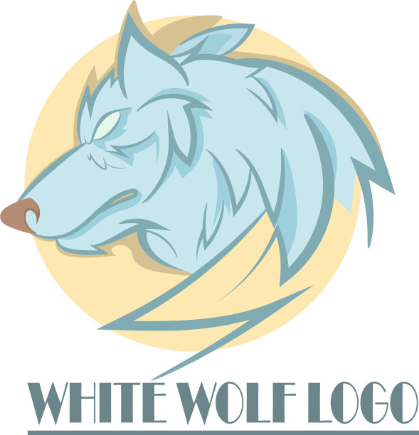 风格化的狼头标志图片下载