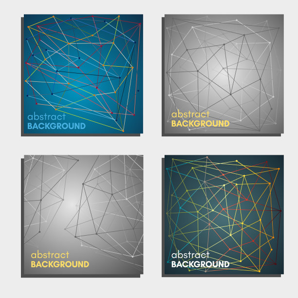 一组四个美丽的抽象背景图片下载