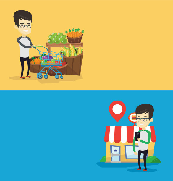 两个购物横幅与文字空间图片下载