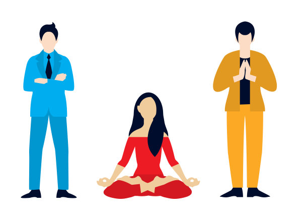 平面瑜伽冥想套装图片下载