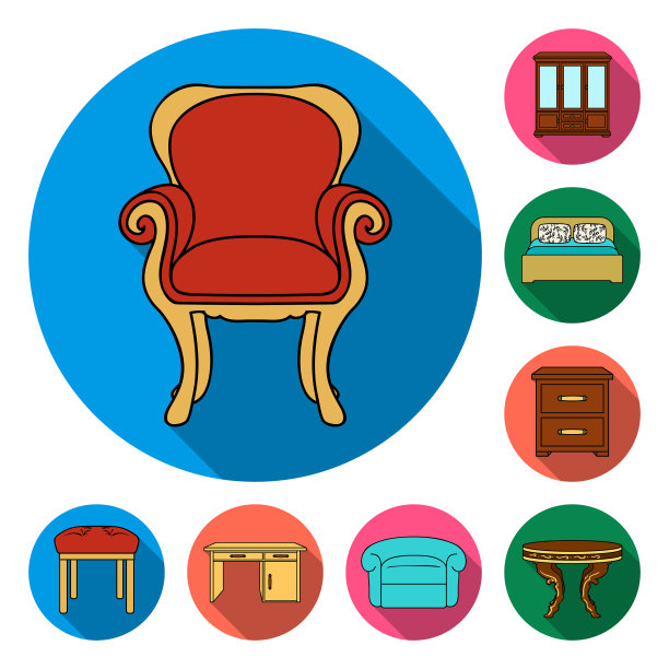 家具和室内平面图标设置图片下载