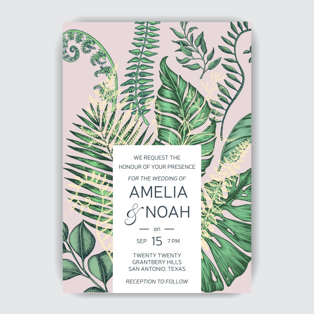 婚礼请柬的模板图片下载