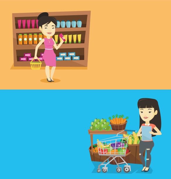 两个购物横幅与文字空间图片下载