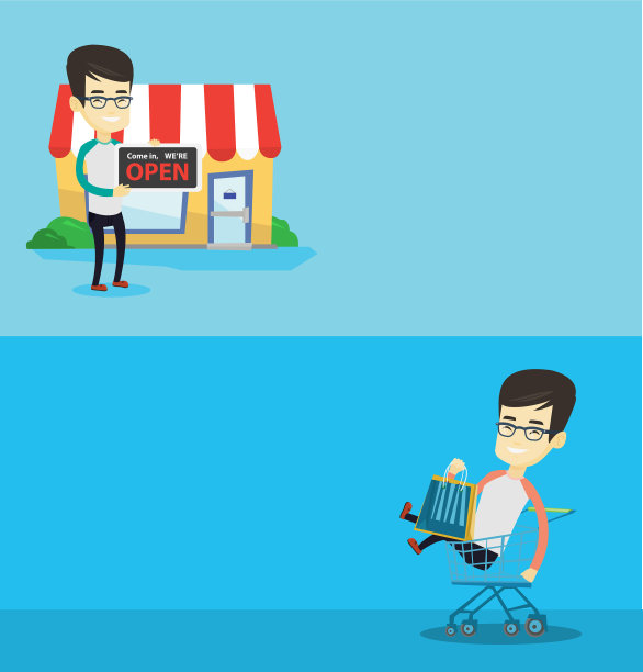 两个购物横幅与文字空间图片下载