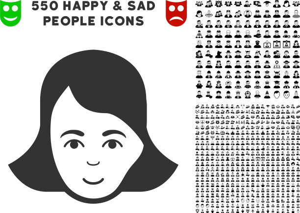 女士脸图标与奖金图片下载