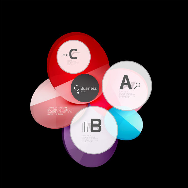 光滑玻璃环形横幅设计模板图片下载