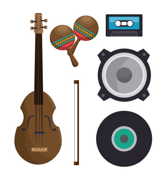 音乐节成套乐器图片下载