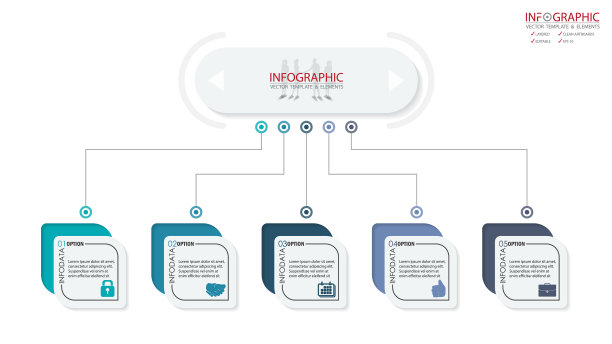 圆形箭头信息图设置元素图片下载