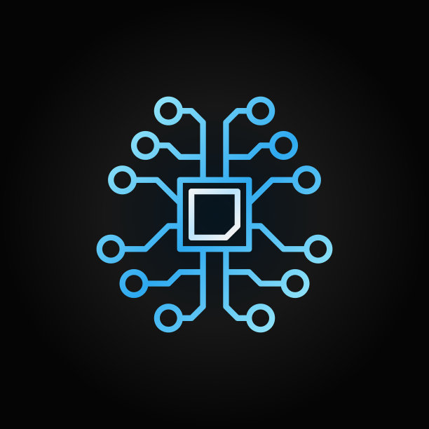 Ai大脑与芯片创意轮廓图标上的黑暗图片下载