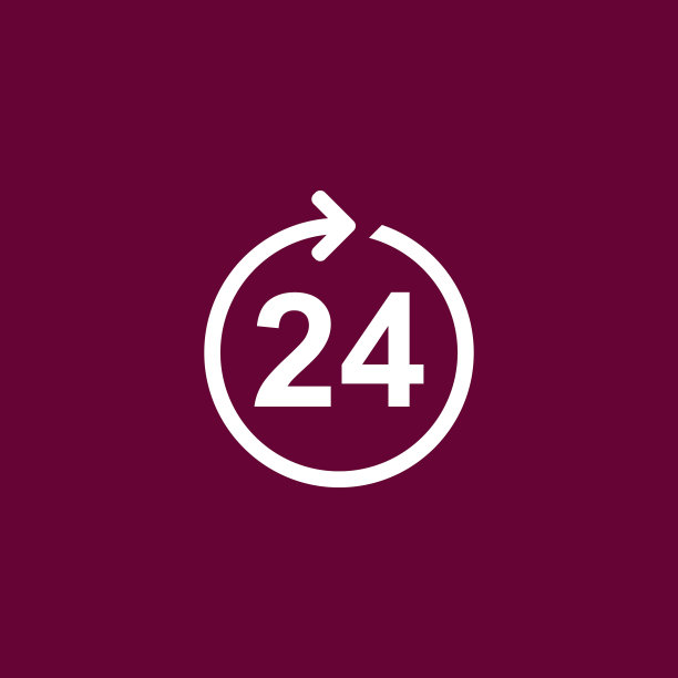 24小时在线购物简约图标图片下载