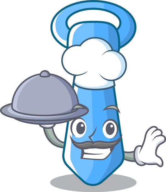 厨师与食物条纹男性领带图标图片下载