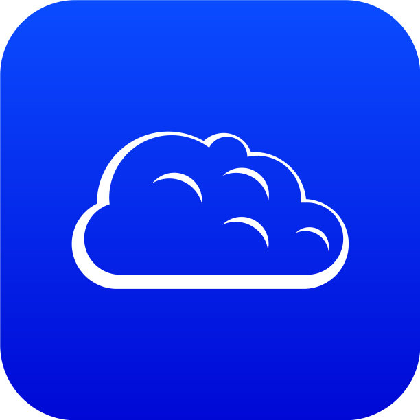 风暴云图标数字蓝色图片下载