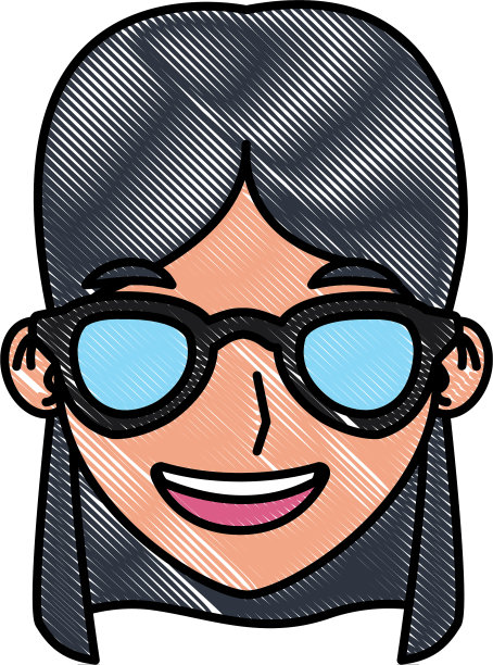 戴墨镜的女人卡通图片下载