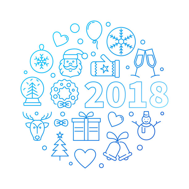 2018年蓝色轮廓快乐图片下载