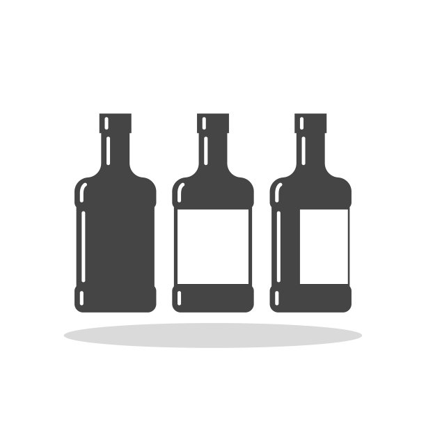 酒瓶的酒精平图标图片下载