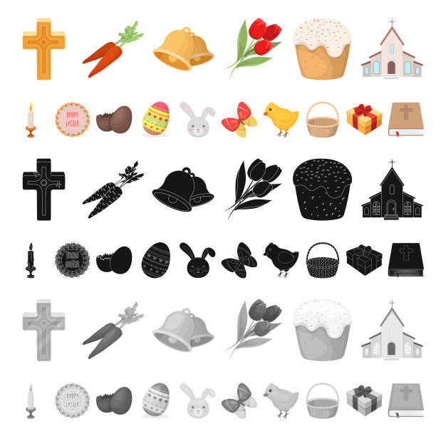 复活节是一个基督教节日卡通人物的集合图片下载