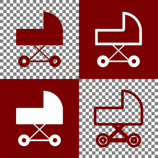 婴儿车标志博尔多和白色图片下载