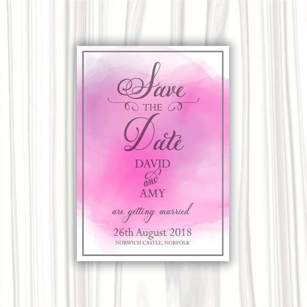 水彩保存日期邀请设计图片下载