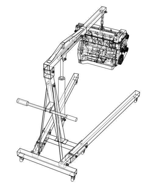 带有发动机外形的发动机提升机图片下载