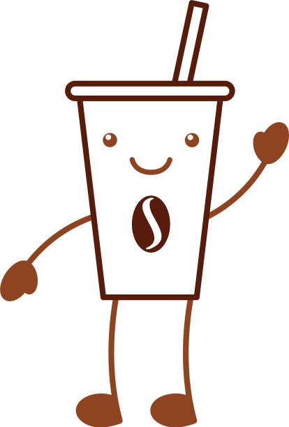 咖啡塑料杯卡哇伊性格图片下载
