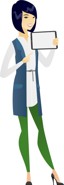 微笑的商务女性拿着平板电脑图片下载