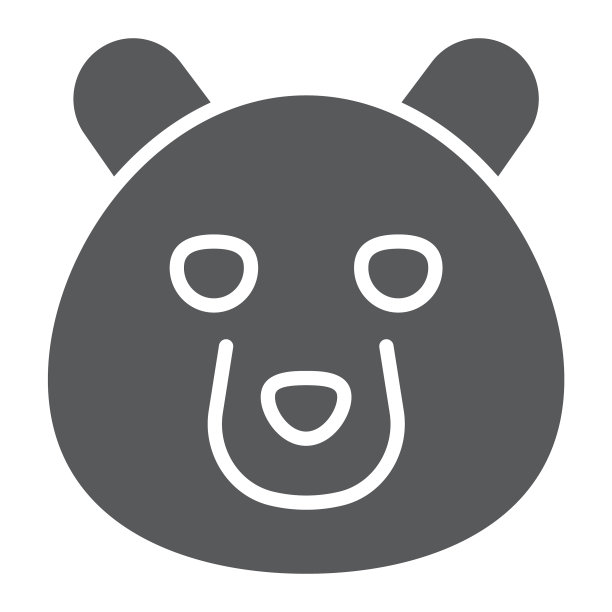 熊字形图标动物和动物园图片下载